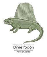 Dimetrodon, one of the earliest relatives of mammals vector