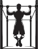 Man Do Pullups. vector