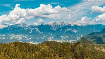 Beautiful alpine summer view with reflections and the famous Dachstein mountains in the background at the Reiteralm, Pichl, Schladming, Steiermark, Austria photo