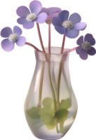 AI generated A vase of Hepatica Americana flower, a watercolor painting of a vase of Hepatica Americana flower. png