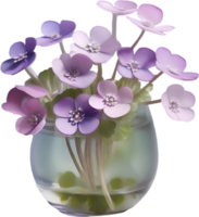 AI generated A vase of Hepatica Americana flower, a watercolor painting of a vase of Hepatica Americana flower. png