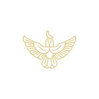 AI generated Horus mono line logo icon design template.Eagle, line, flat vector illustration.