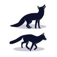 Fox vector icon sheet with navy color