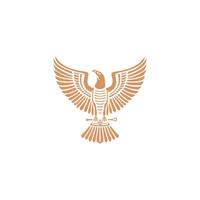 ai generado horus mono línea logo icono diseño plantilla.águila, línea, plano vector ilustración.