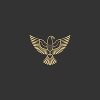 AI generated Horus mono line logo icon design template.Eagle, line, flat vector illustration.