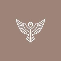 AI generated Horus mono line logo icon design template.Eagle, line, flat vector illustration.