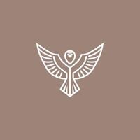 AI generated Horus mono line logo icon design template.Eagle, line, flat vector illustration.