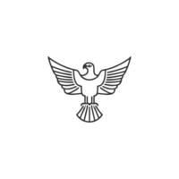 AI generated Horus mono line logo icon design template.Eagle, line, flat vector illustration.