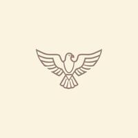 AI generated Horus mono line logo icon design template.Eagle, line, flat vector illustration.