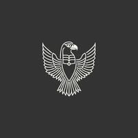 AI generated Horus mono line logo icon design template.Eagle, line, flat vector illustration.