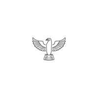 AI generated Horus mono line logo icon design template.Eagle, line, flat vector illustration.