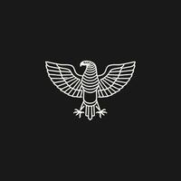 ai generado horus mono línea logo icono diseño plantilla.águila, línea, plano vector ilustración.