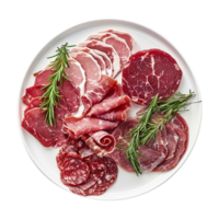 ai generiert maresca festlich Fleisch kalt schneidet isoliert auf transparent Hintergrund png