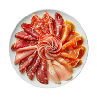 AI generated Maresca festive meat cold cuts isolated on transparent background png