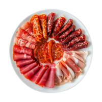 AI generated Maresca festive meat cold cuts isolated on transparent background png