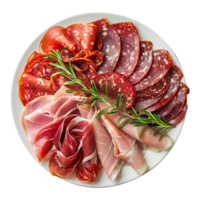 AI generated Maresca festive meat cold cuts isolated on transparent background png