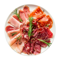 AI generated Maresca festive meat cold cuts isolated on transparent background png