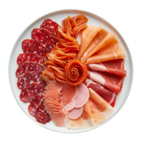 AI generated Maresca festive meat cold cuts isolated on transparent background png