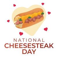 National Cheesesteak Day design template good for celebration usage. cheesteak vector illustration. flat design. vector eps 10.