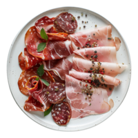 AI generated Maresca festive meat cold cuts isolated on transparent background png