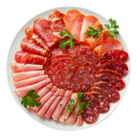 AI generated Maresca festive meat cold cuts isolated on transparent background png