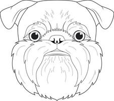 Brussels Griffon dog easy coloring cartoon vector illustration. Isolated on white background