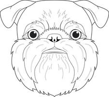 Brussels Griffon dog easy coloring cartoon vector illustration. Isolated on white background