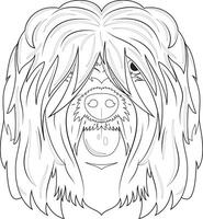 briard perro o queso Brie pastor perro fácil colorante dibujos animados vector ilustración. aislado en blanco antecedentes