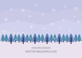 Hello Winter Snowing View Modern Art Design Vector Background