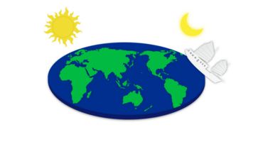 plano terra dentro cosmos, mundo lentamente rotativo dentro espaço, uma plano terra modelo, plano mundo conspiração Sol e lua modelo, vela longe a partir de terra, plano terra teoria png