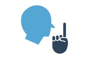 silence sign language. Silent Shh sign in with diverse hands, conveying quietness. solid icon style. element illustration vector