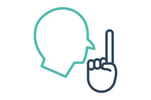 silence sign language. Silent Shh sign in with diverse hands, conveying quietness. line icon style. element illustration vector