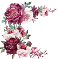 AI generated Airy Magenta Peony PetalsWatercolor Clipart png