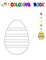 Coloring book with a egg.Easter egg.Coloring pages for kids.Educational games. Worksheet. vector