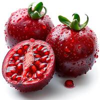 AI generated Tamarillo, exotic fruit on white isolated background - AI generated image photo