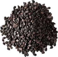 AI generated Pile of Black Chia Seeds Close-up png