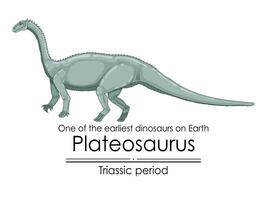 plateosaurio, uno de el más temprano dinosaurios en tierra vector