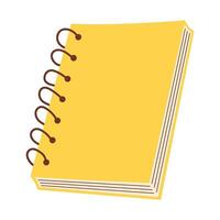 Closed book with a spiral binding. Ring-bound notebook. Vector illustration isolated on white background.