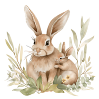 AI generated Whispers of a RabbitWatercolor Clipart Design png