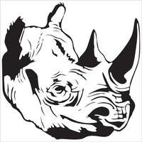 Rhino Head African Big 5 vector