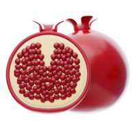 pomgrenate 3d icon. Fresh ripe pomegranate png