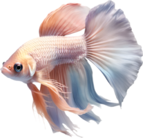 AI generated Siam betta fish, Watercolor painting of Siam betta fish. png