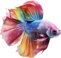 AI generated Siam betta fish, Watercolor painting of Siam betta fish. png