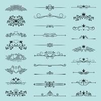 Set of vintage floral design elements, calligraphic design elements, decorative elements, decorative elements,. vector