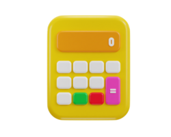 3d calculator math device on financial analytics calculations concept icon illustration png