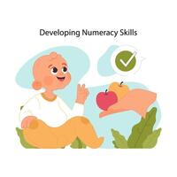 Learning numeracy. Flat vector illustration