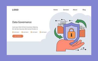 Data governance web or landing. Information oversight. Strategic vector