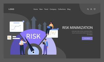 Risk Minimization spotlighted. Professionals navigate financial charts vector