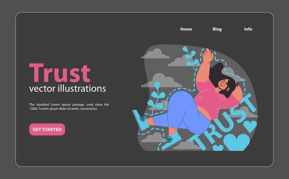 Trust concept visualized. Embracing reliability and fostering secure vector