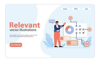 Relevance in goal-setting displayed. Flat vector illustration